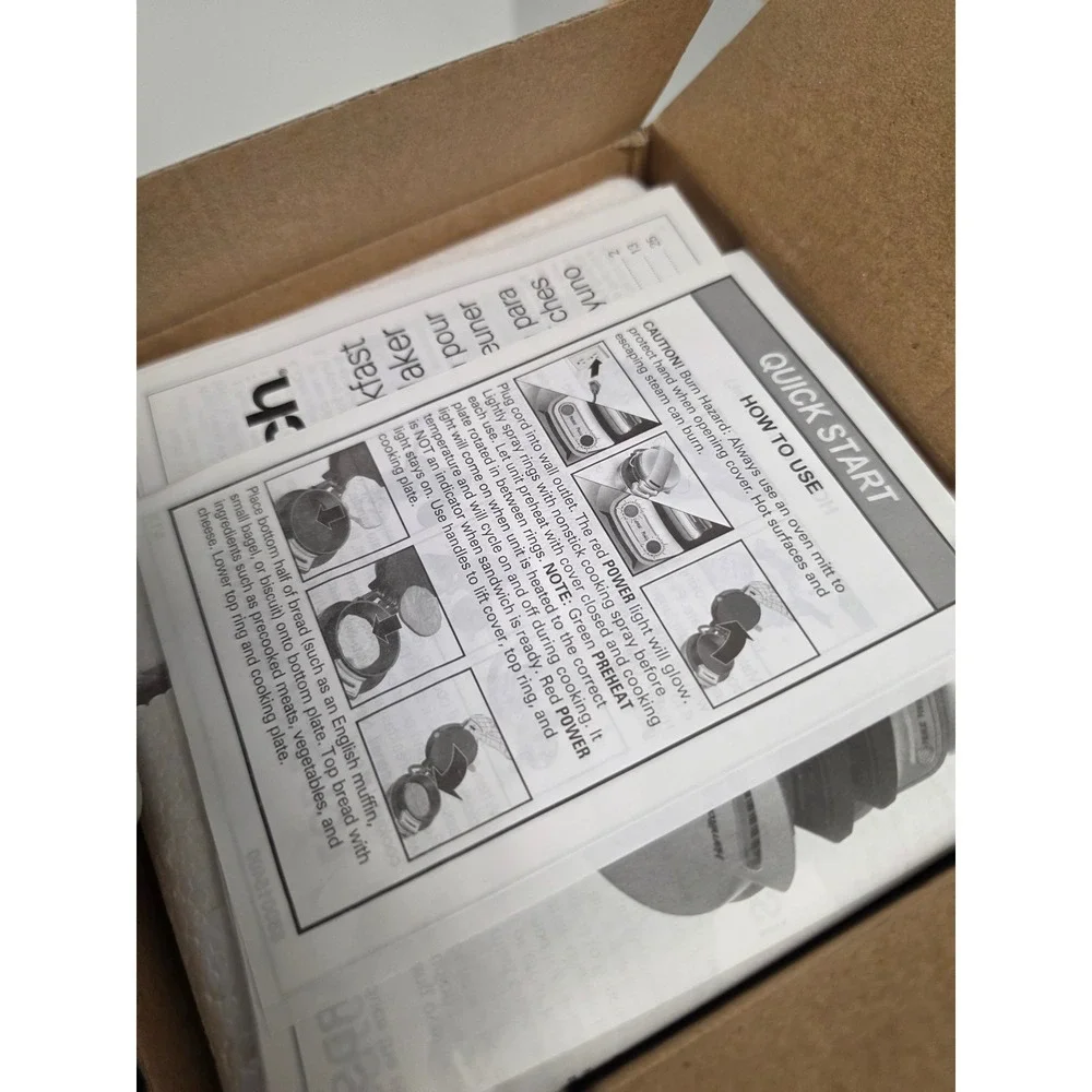 Hamilton Beach Breakfast Sandwich Maker‎ Black 25477 Quick Easy 5 Minutes NEW